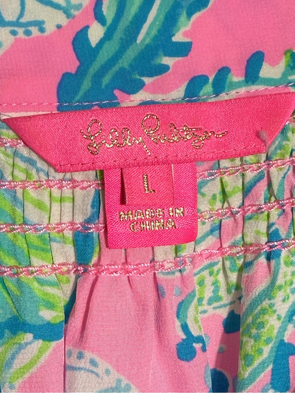 Lilly Pulitzer Elsa 100% Silk Blouse Top Size Large - Picture 4 of 6